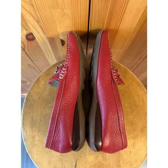 GEOX RESPIRA Red Leather Loafer US Size 8.5-9 EU 39 - Picture 6 of 9